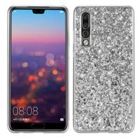 Glitter poeder schokbestendig TPU Case voor Huawei P30 (zilver)