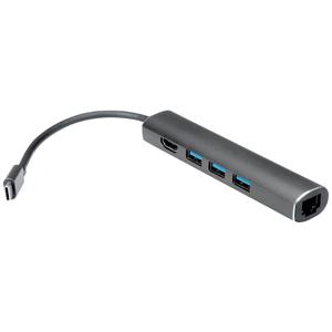 VALUE 12.99.1043 laptop dock & poortreplicator Bedraad USB 3.2 Gen 1 (3.1 Gen 1) Type-C Grijs