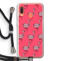 Flamingo: Samsung Galaxy A20e Transparant Hoesje met koord