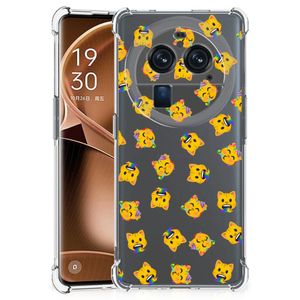 Doorzichtige Silicone Hoesje voor OPPO Find X6 Pro Katten Emojis