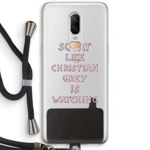 Christian Grey: OnePlus 6 Transparant Hoesje met koord