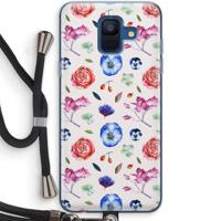 Bloemetjes: Samsung Galaxy A6 (2018) Transparant Hoesje met koord