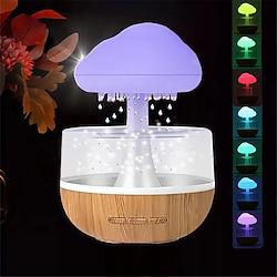 usb oplaadbare paddenstoel regenwolk luchtbevochtiger 7 led lichtdruppel etherische olie diffusers regenwolk nachtlampje slaaplicht kamer klein nachtlampje woonkamer decoratief licht 1pc Lightinthebox