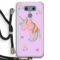 Roze eenhoorn: LG G6 Transparant Hoesje met koord