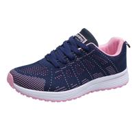 Mesh ademend platte sneakers Running schoenen casual schoenen voor vrouwen grootte: 40 (blauw roze)
