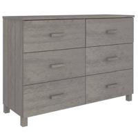 vidaXL Dressoir HAMAR 113x40x80 cm massief grenenhout lichtgrijs - thumbnail