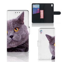 Sony Xperia Z3 | Telefoonhoesje | Met pasjeshouder | Kat