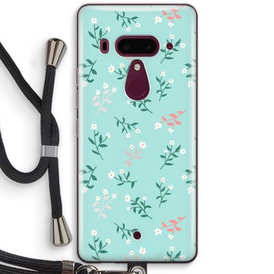 Small white flowers: HTC U12+ Transparant Hoesje met koord