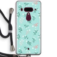 Small white flowers: HTC U12+ Transparant Hoesje met koord