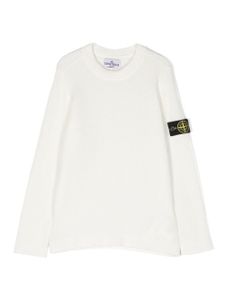 Stone Island Junior sweat à patch logo - Blanc