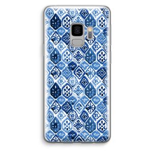 Blauw motief: Samsung Galaxy S9 Transparant Hoesje
