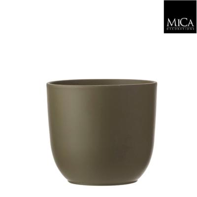 Tusca pot rond groen h18,5xd19,5 cm I - Mica decorations