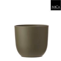 Tusca pot rond groen h18,5xd19,5 cm I - Mica decorations