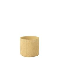 J-Line bloempot Sunny - cement - beige - small - 2 stuks - Ø 16.5 cm