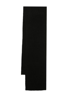 Allude écharpe en soie mélangée à design nervuré - Noir