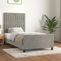 Bedframe zonder matras 90x190 cm fluweel lichtgrijs
