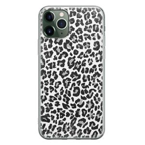 iPhone 11 Pro siliconen telefoonhoesje - Luipaard grijs
