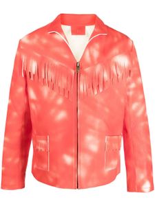 ERL veste en jean à imprimé tie dye - Rouge