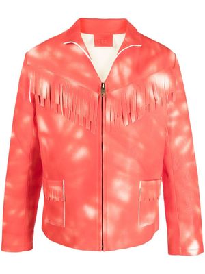 ERL veste en jean à imprimé tie dye - Rouge