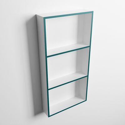 MONDIAZ EASY Nis 59,5x29,5cm in solid surface kleur Smag | Talc. 3 vakken geschikt voor in- of opbouw