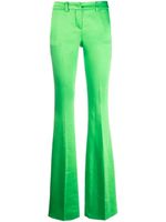 Philipp Plein pantalon évasé en satin - Vert