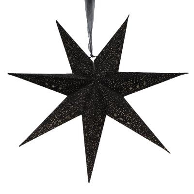 Papieren Kerstster Velvet Glitter 60 cm - Zwart - Buitengewoon de boet