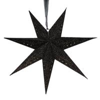 Papieren Kerstster Velvet Glitter 60 cm - Zwart - Buitengewoon de boet