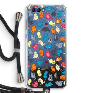 Kleurrijke katten: Honor 10 Transparant Hoesje met koord