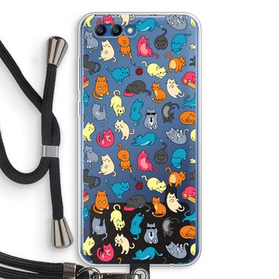 Kleurrijke katten: Honor 10 Transparant Hoesje met koord