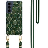Samsung Galaxy A16 hoesje met groen koord - Kubus groen