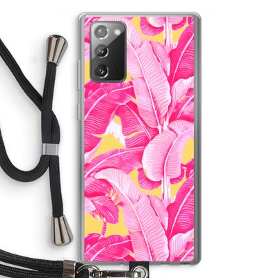 Pink Banana: Samsung Galaxy Note 20 / Note 20 5G Transparant Hoesje met koord