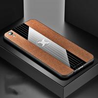RoR OPPO R9 plus XINLI stiksels doek Textue schokbestendig TPU beschermhoes (bruin)