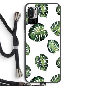 Tropische bladeren: Xiaomi Redmi Note 10 5G Transparant Hoesje met koord