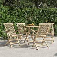 Tuinstoelen inklapbaar 4 st 56x61x89 cm massief teakhout grijs