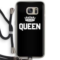 Queen zwart: Samsung Galaxy S7 Transparant Hoesje met koord