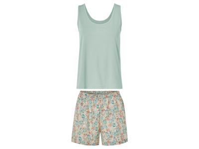 esmara Korte linnen dames pyjama (Blauw, XL (48/50))