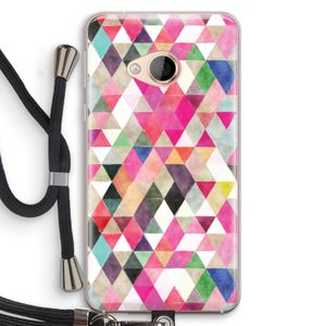 Gekleurde driehoekjes: HTC U Play Transparant Hoesje met koord
