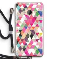 Gekleurde driehoekjes: HTC U Play Transparant Hoesje met koord