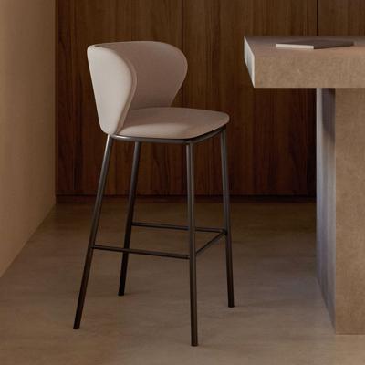 Kave Home Barkruk 'Ciselia' Chenille, kleur Beige (zithoogte 75cm)