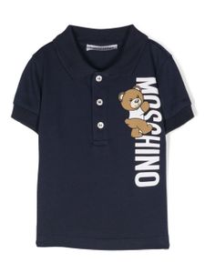 Moschino Kids polo à logo imprimé - Bleu