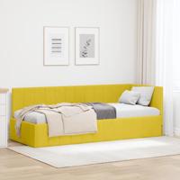 Hoekbedframe met hoofdeinde Geel 80 x 200 cm Fluweel