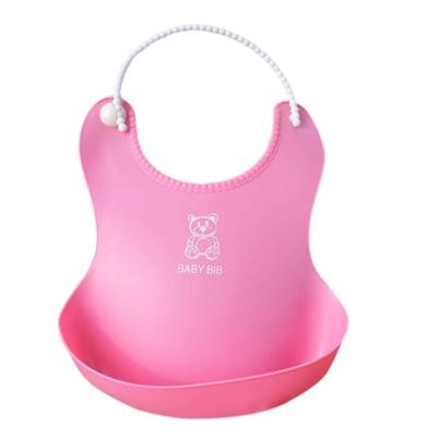 Baby peuter waterdichte siliconen BIB zuigelingen voeden lunch Roll-up schort (Rose rood)