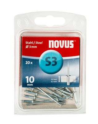 Novus Blindklinknagel S3 X 10mm, Staal S3 | 20 stuks - 045-0034 045-0034