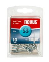 Novus Blindklinknagel S3 X 10mm, Staal S3 | 20 stuks - 045-0034 045-0034