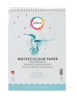 Aquarelblok qrea a4 20vel 200gr spiraal