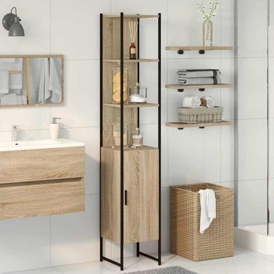 Badkamerkast Sonoma Eiken 33x33x185,5 cm Houtcomposiet