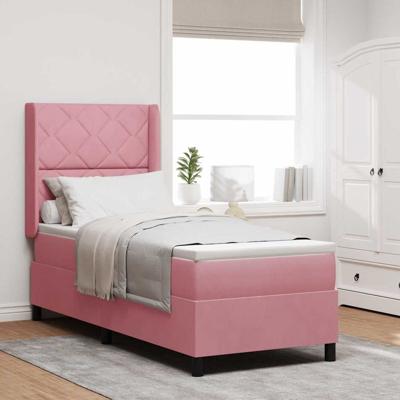 Boxspring bed met hoofdeinde Roze 80 x 200 cm Fluweel