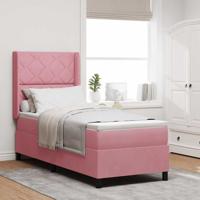 Boxspring bed met hoofdeinde Roze 80 x 200 cm Fluweel
