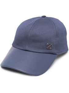 Zegna casquette en coton à plaque logo - Bleu