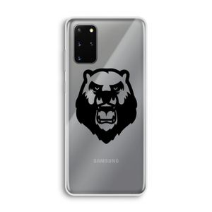 Angry Bear (black): Samsung Galaxy S20 Plus Transparant Hoesje